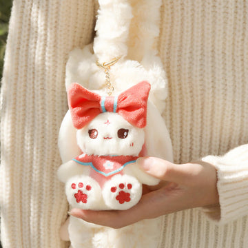 Cute Rabbit Plush Bag Charm, Stuffed Bunny Keychain